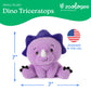 The Petting Zoo Dinosaur Triceratops Stuffed Animal Plushie, Gifts for Kids, Snugletz Zoologee Plush Toy, 7 in