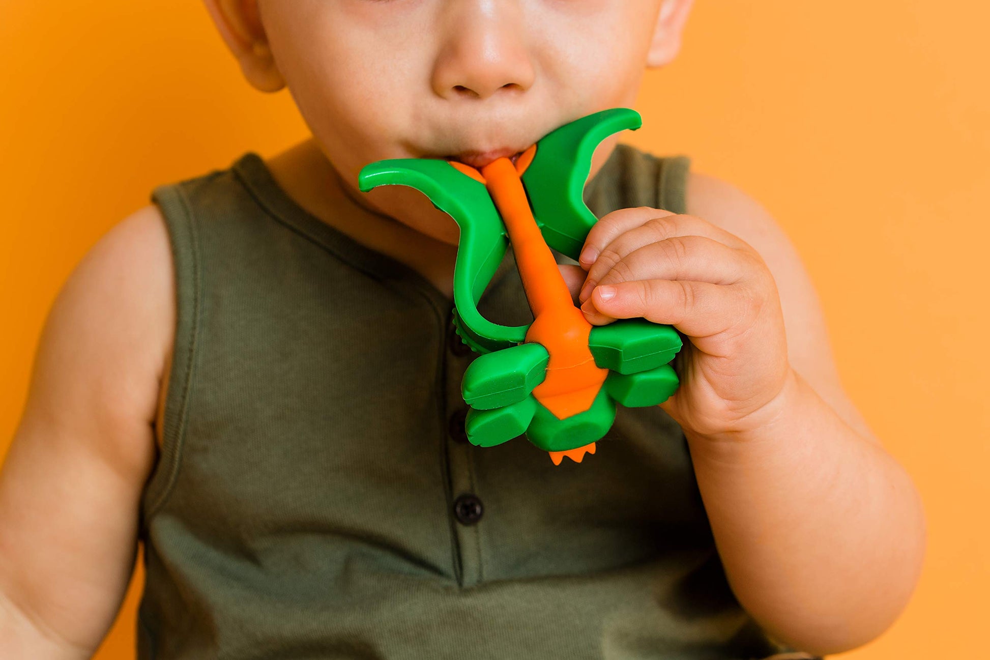 Baby Banana® Dragon Training Teether Toothbrush for Babies and Toddlers, Flexable Silicone with Soft Bristles for Soothing Gums and Cleaning Teeth