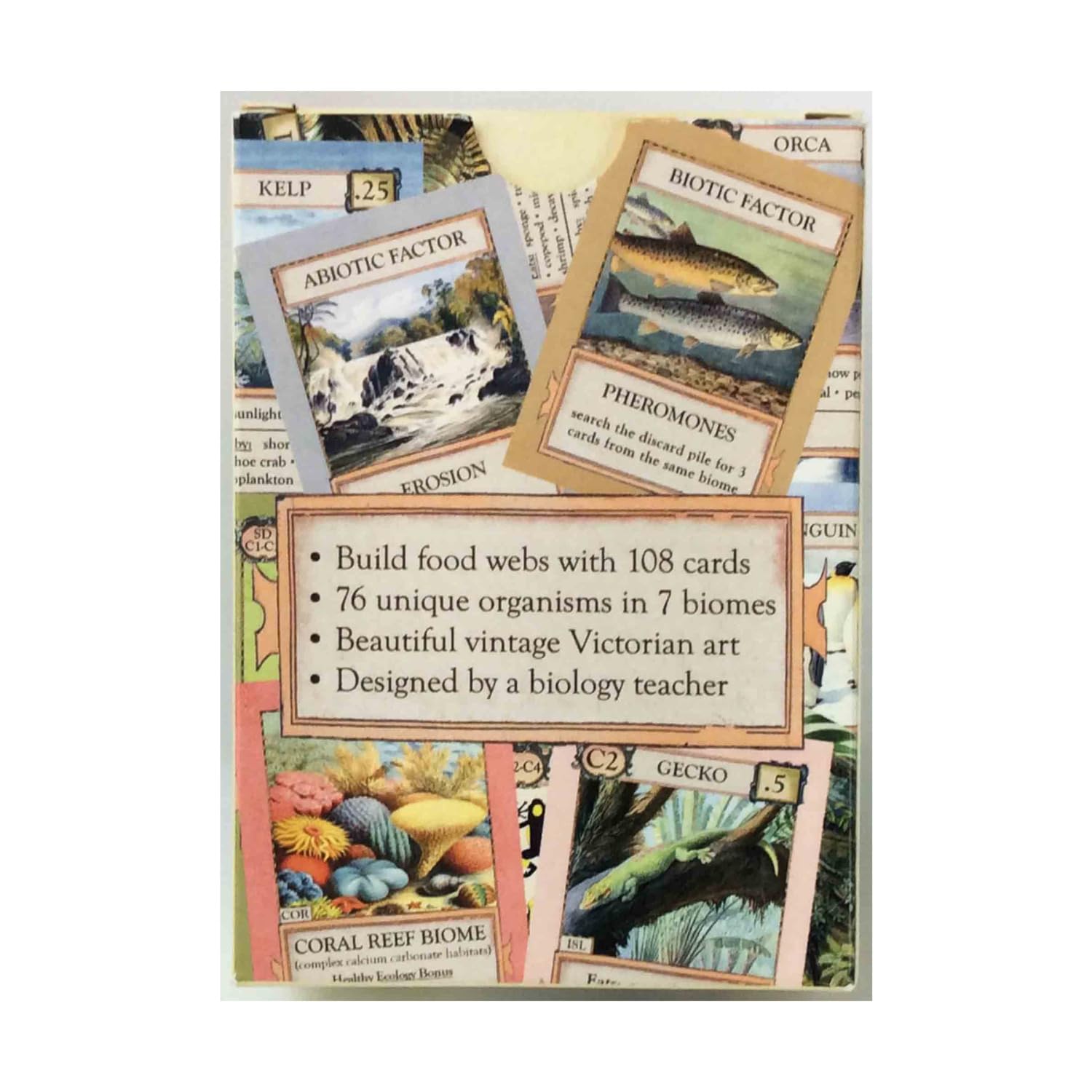 Montrose Biology Ecologies: Hidden Habitats - Use Science to Build Food Webs in 7 Biomes - Beautiful Vintage Nature Art for The Classroom or Game