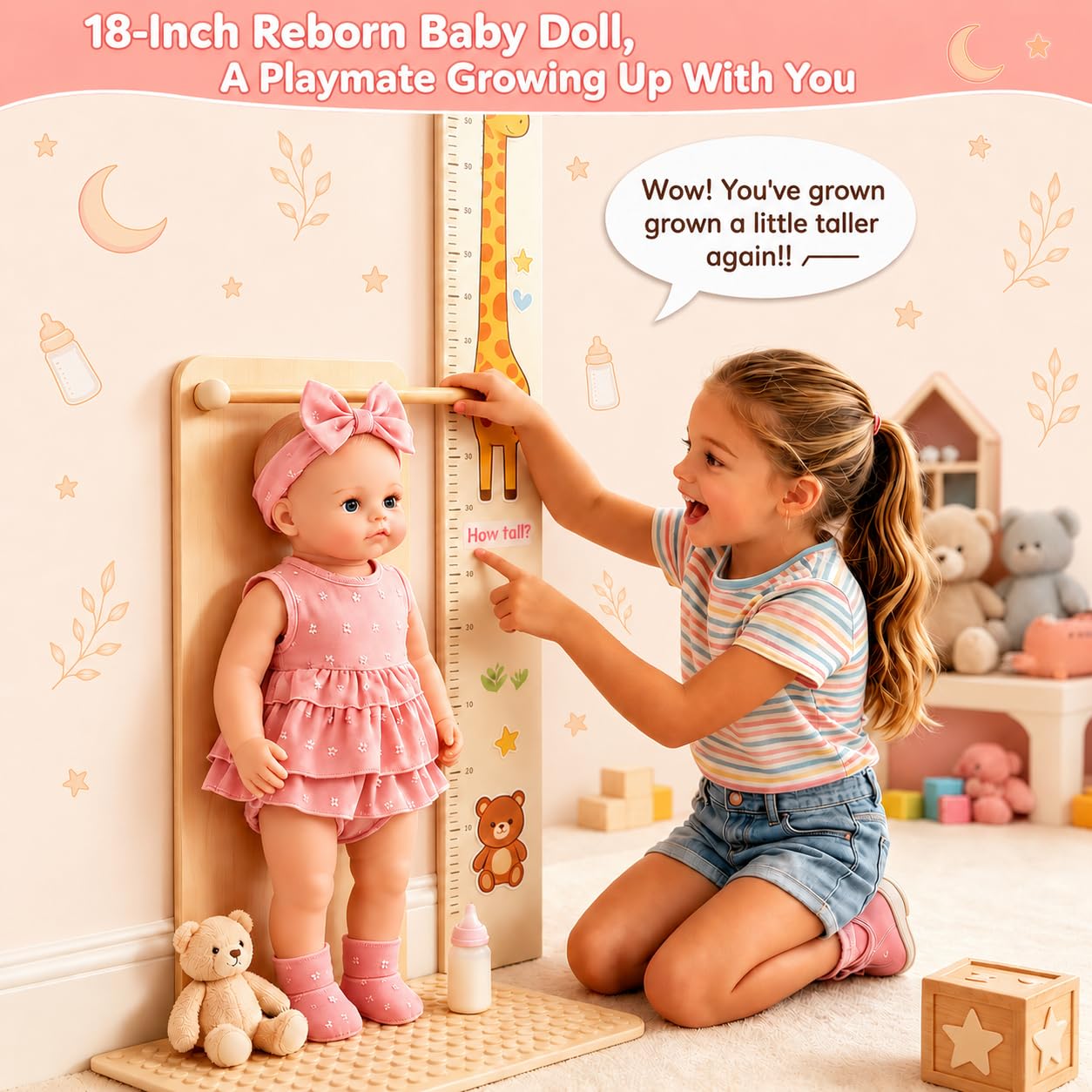 Babesnug Reborn Baby Dolls Girls with 2 Clothing Sets,18 Inch Lifelike Soft Vinyl Newborn Baby Girl Doll, Christmas Poseable Realistic Baby Doll with