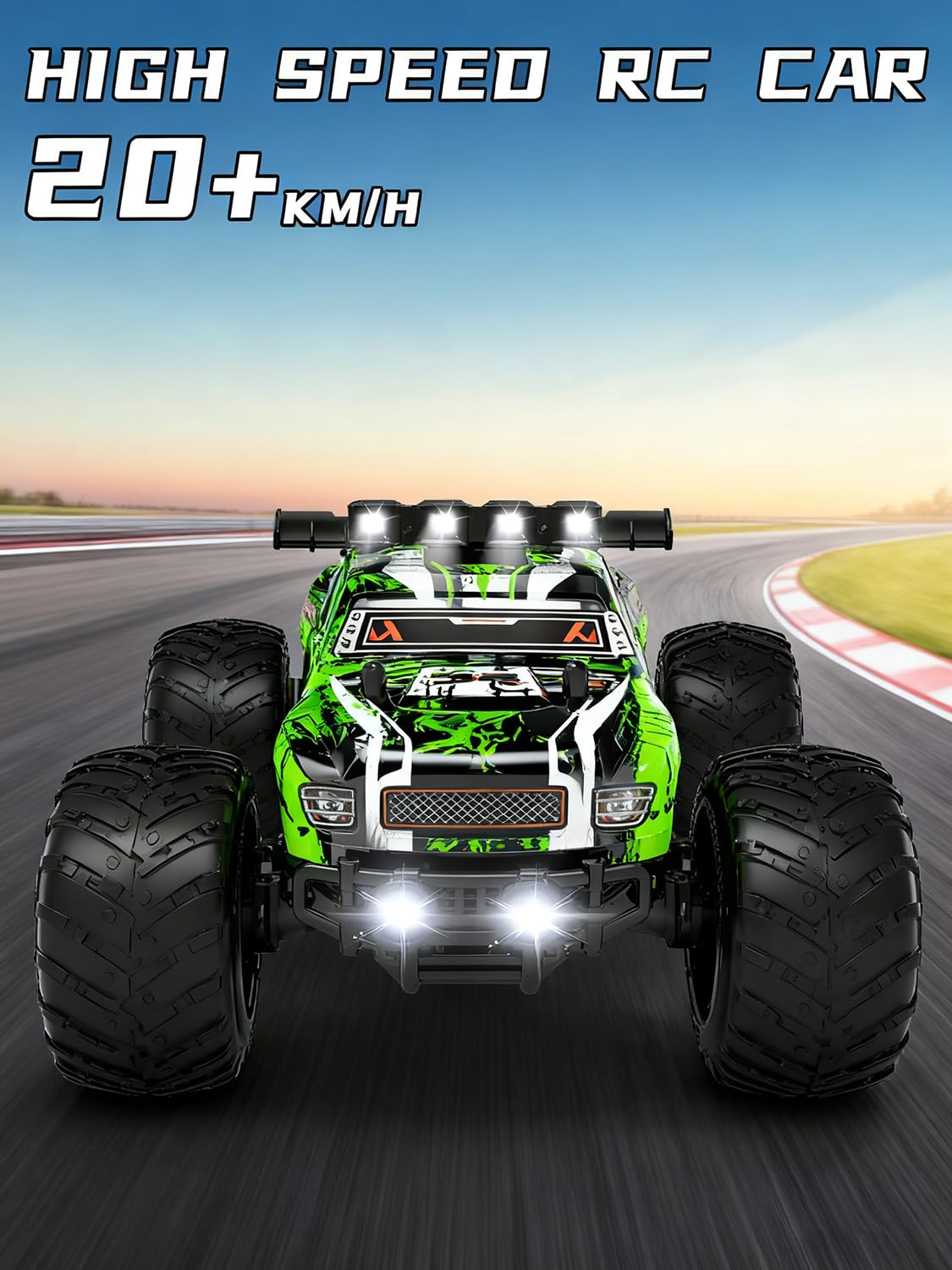 Zappido RC Cars for Boys Age 4-7 8-12, 20km/h High Speed Remote Control Monster Truck with Dino Theme, All-Terrain Off-Road Crawler