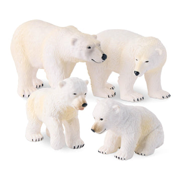 Terra by Battat Polar Bear Family Animal Figures, 4-Piece Arctic Set