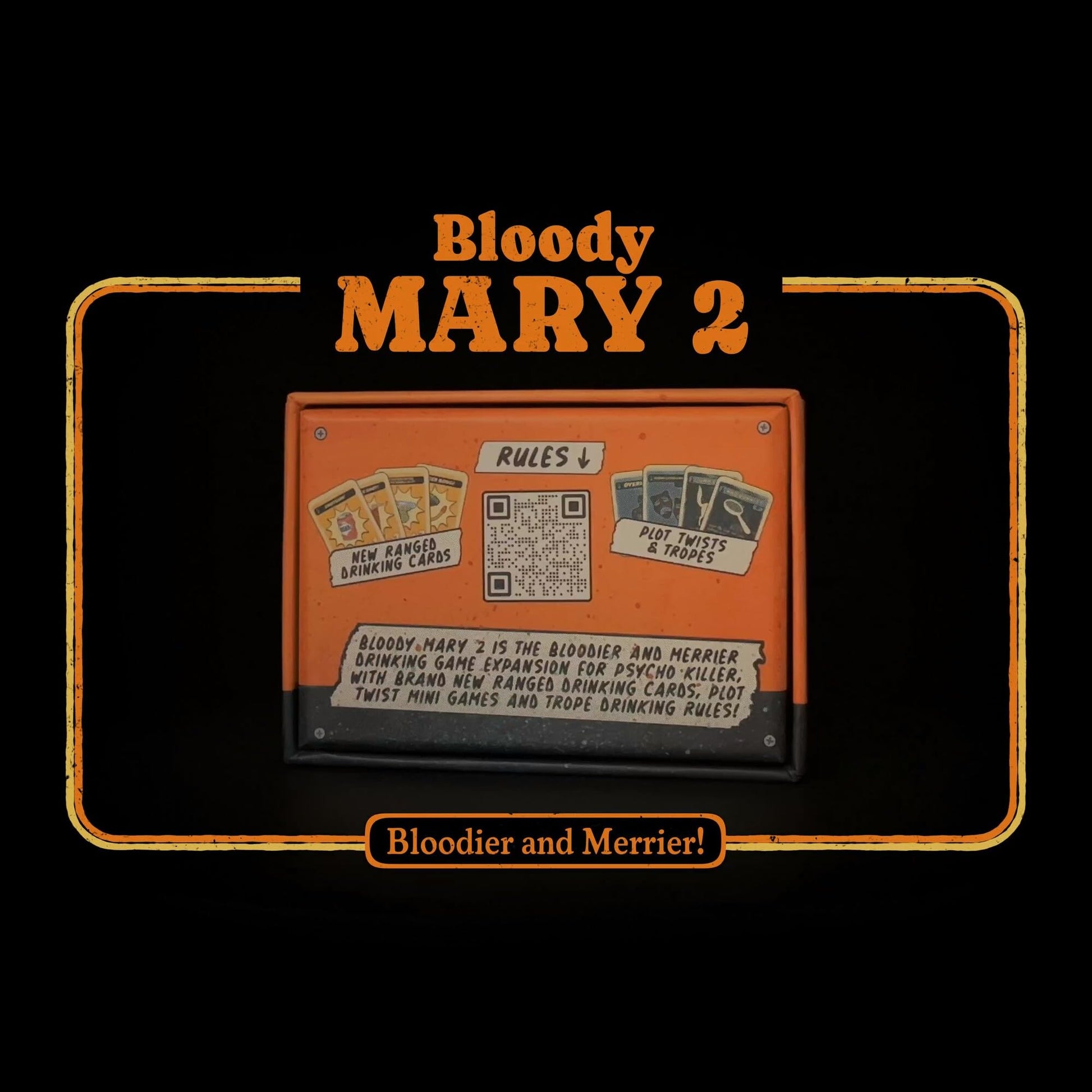 Psycho Killer: Bloody Mary 2 - Drinking Game Expansion, Bloodier & Merrier, Fast-Paced Horror Party Card Game, Can You Survive, Adults 21+, 2-7 Player
