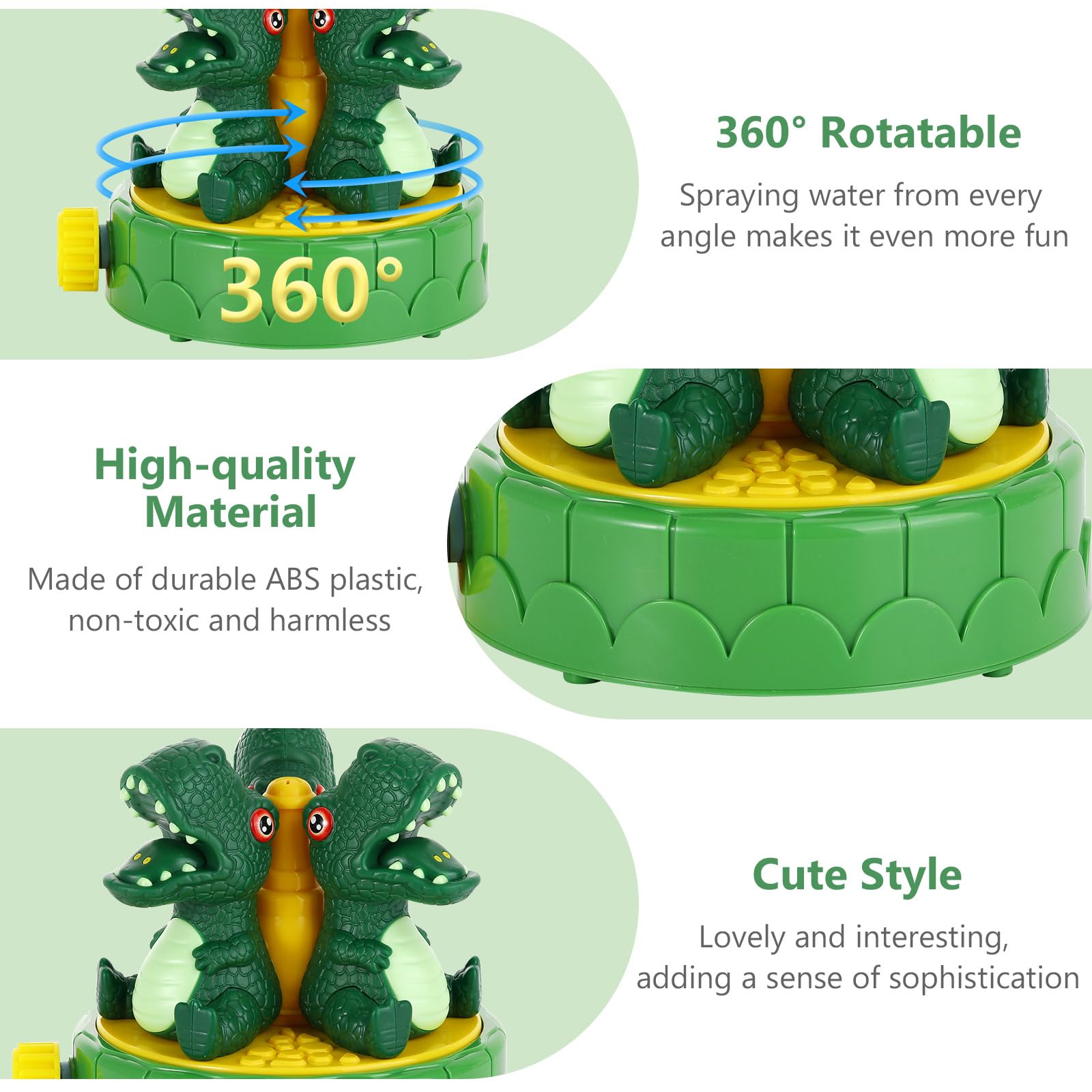 MoKo Dinosaur Water Sprinkler for Kids,Toddler Outdoor Water Toys for Lawn