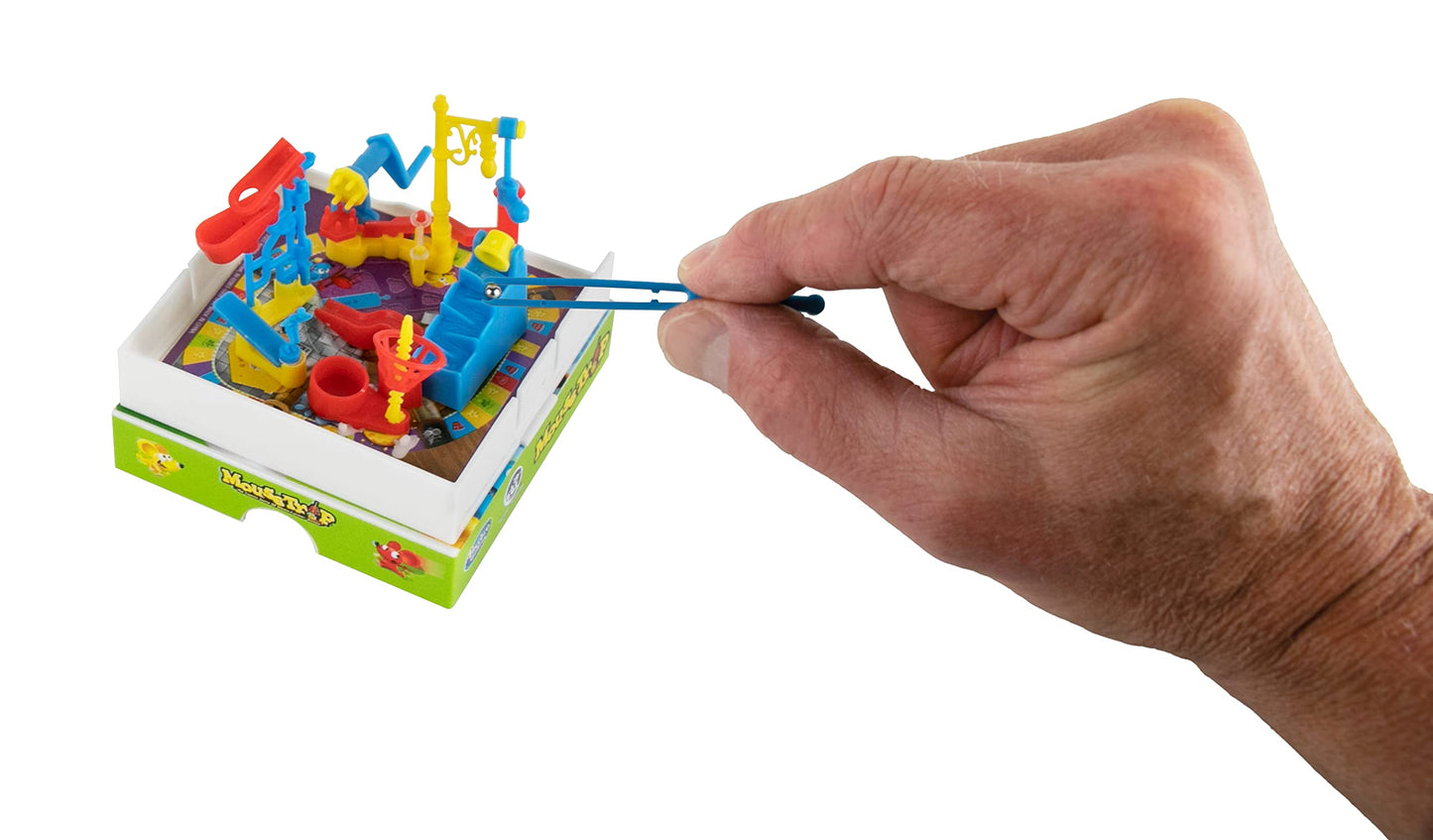 World's Smallest Mouse Trap Game, Miniature Gameboard, Mouse & 27 Parts with Pocket Sized Case, Classic Mouse Trap Game, 1-2 players, Portable Travel