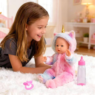 sweet dolly 12 Inch Baby Dolls with Unicorn Clothes Feeding Play Set
