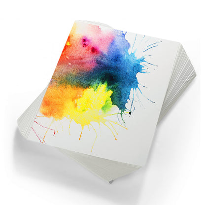 TecUnite 60 Sheets Watercolor Paper Pad Bulk Art White Cold Press Painting Paper for Artist Watercolorist Drawing(6 x 12 Inch,Cold Press)