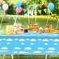 Tatuo Blue Sky White Clouds Birthday Party Supplies Cartoon Story Tablecloth Party Table Cover Cartoon Table Banner for Birthday Decorations, 54 x 108