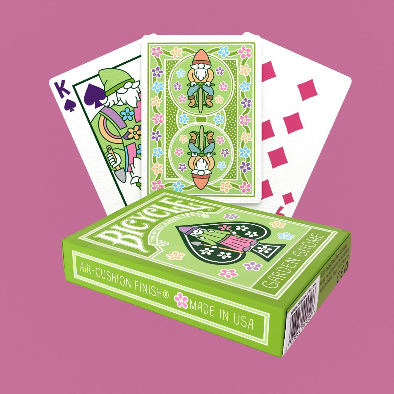 Bicycle Garden Gnome Playing Cards - Cute and Collectible Lawn Gnome Statue Décor Inspired Toys Deck of Card Game for Family Game Night or Easter
