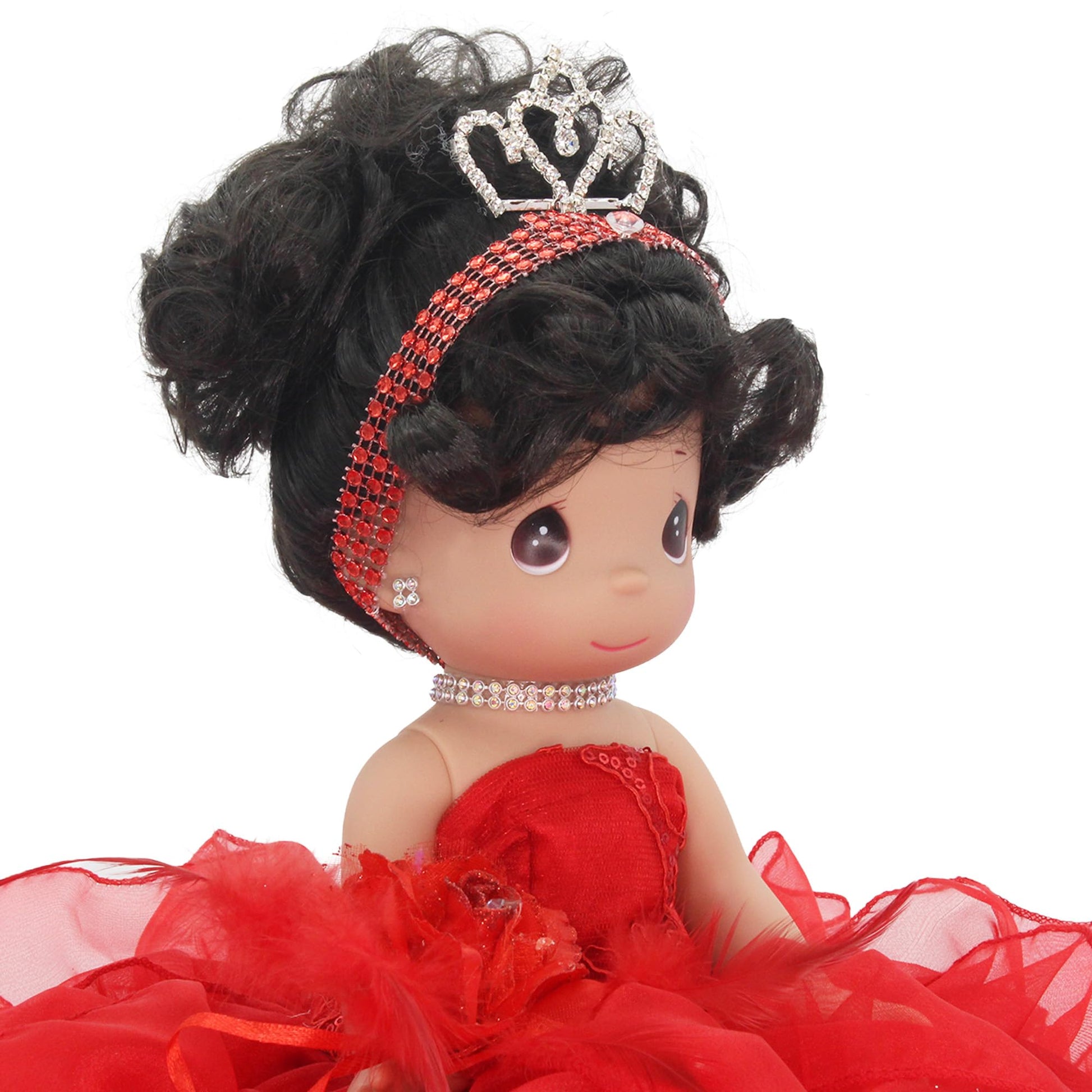Kinnex Collections by Amanda 17" Quinceañera Centerpiece Doll - Ruffled Gown, Mis Quince Años Table Decoration & Keepsake ARC8421-14R (Red)