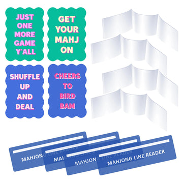 CLYAIDET 2026 Mahjong Accessories Set, 4 Pack Mahjong Shuffler Cards, Line Reader, Card Sleeve/Card Holder(Matte Anti-Glare Plastic Sleeves),