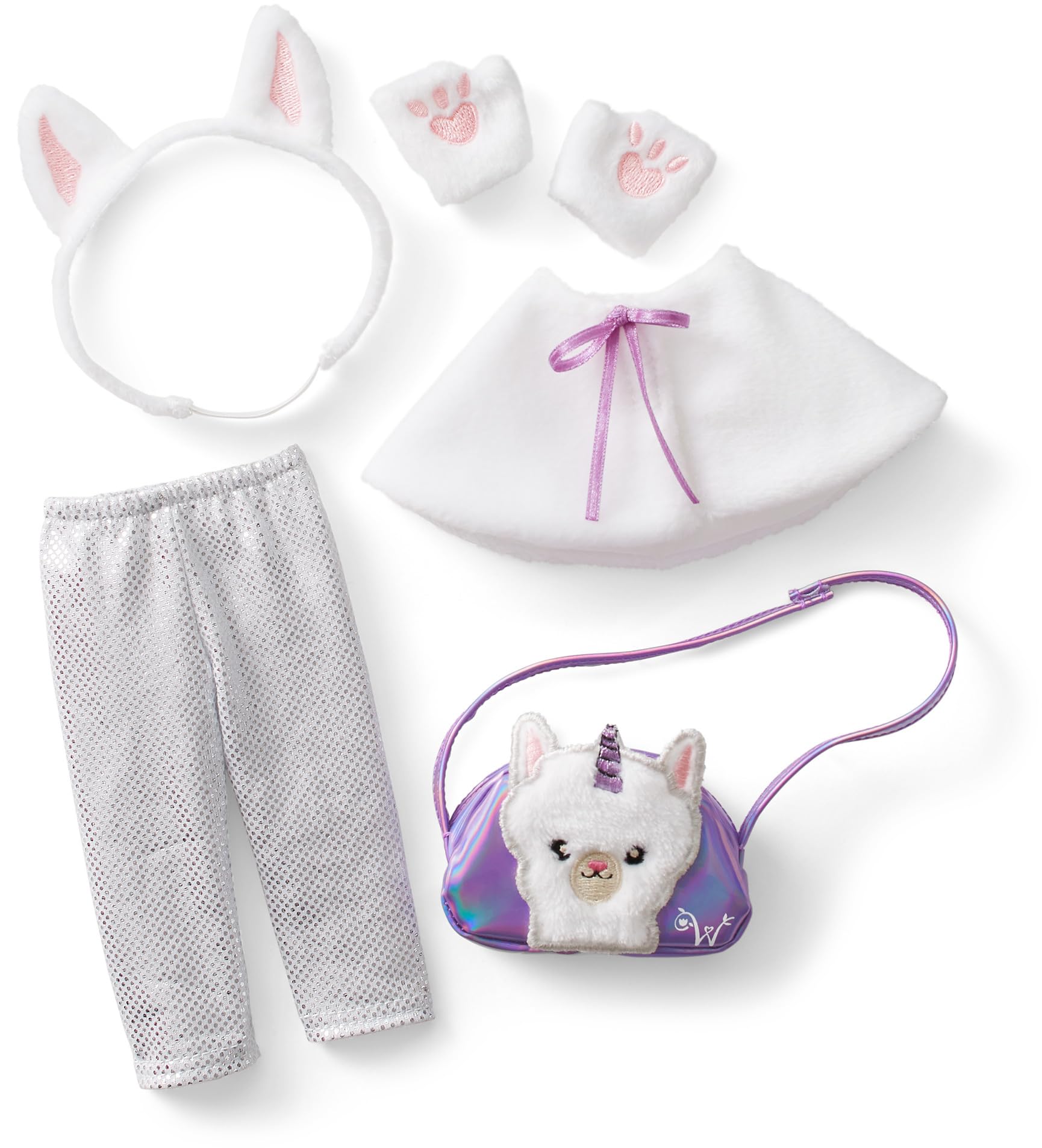 American Girl WellieWishers 14.5-inch Doll Accessories Magical Llamacorn with Shawl, Gloves, and Purse, For Ages 4+
