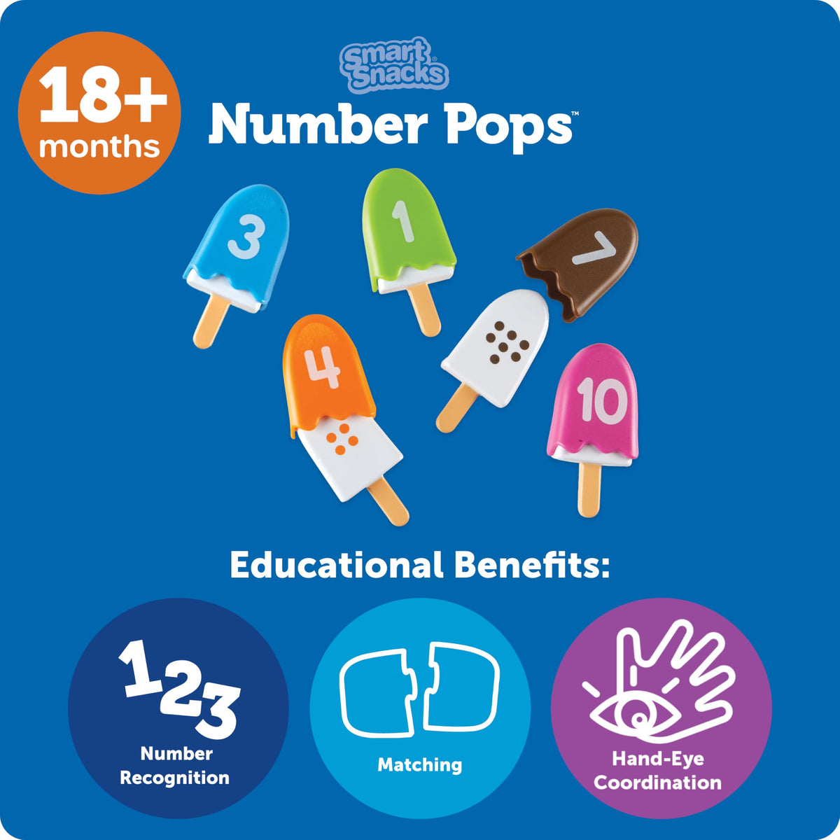 Learning Resources Smart Snacks Number Pops - Sorting Toys, Stacking Montessori, Classroom Must Haves, Math Manipulatives, Matching Games, Fine Motor