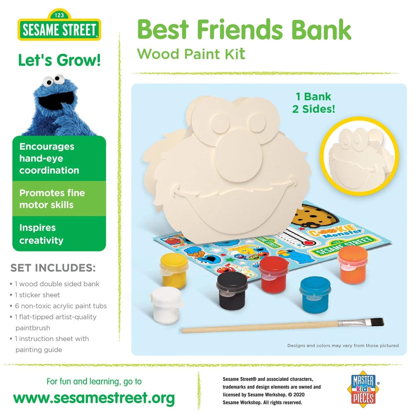 Works of Ahhh... Craft Set - Sesame Street Best Friends Bank Wood Paint Kit