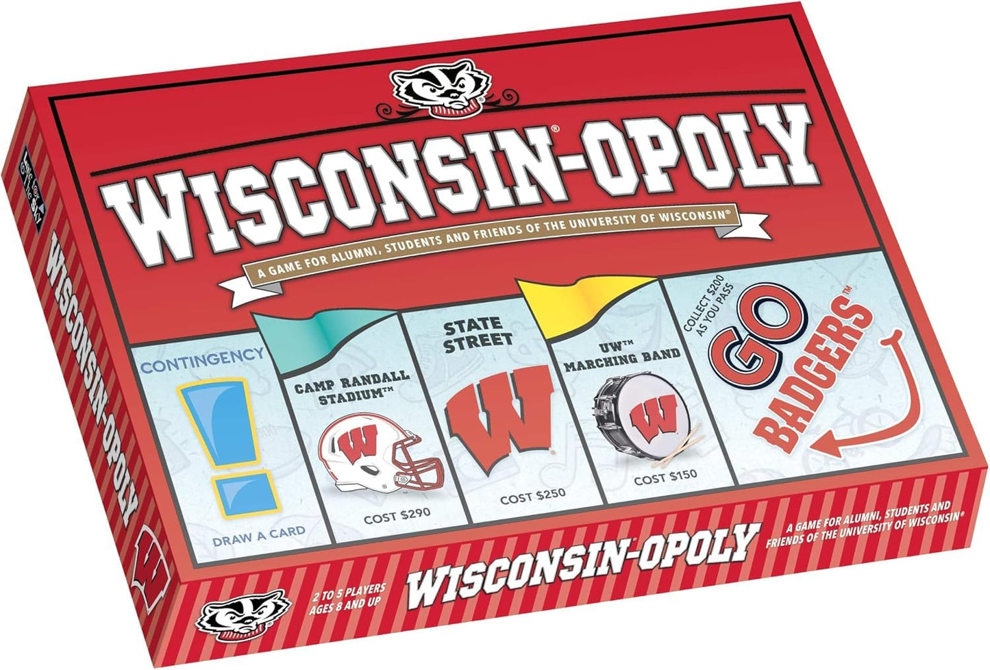 Late for the Sky Wisconsinopoly Board Game - University of Wisconsin Madison Theme, 2-6 Players, Family Strategy Party Game, Alumni and Student Gift