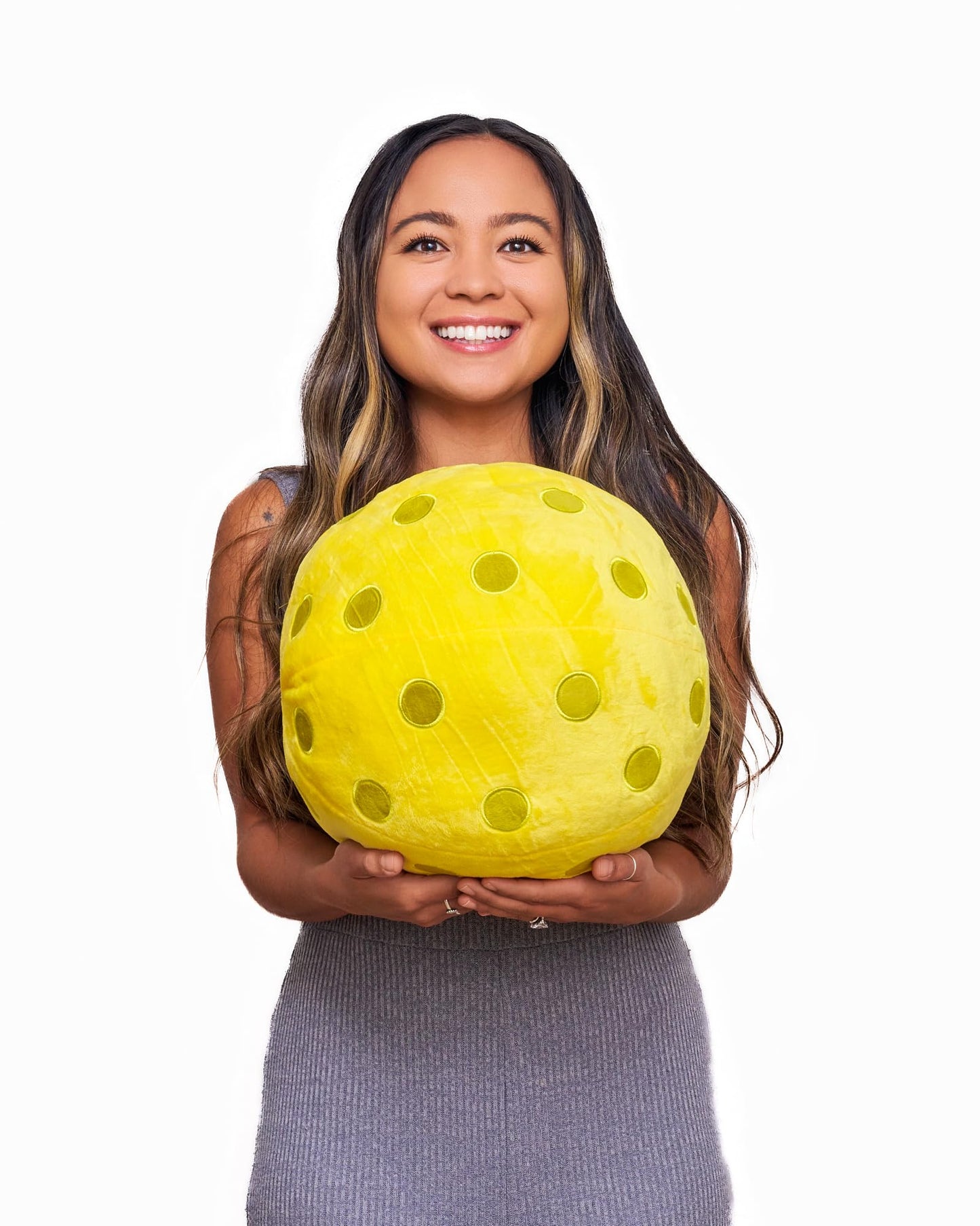 TILTECH Pickleball Pillow - Soft Pickleball-Shaped Decorative Throw Pillow, 12" Sports Cushion for Couch, Bed, Office, Pickleball Players & Fans