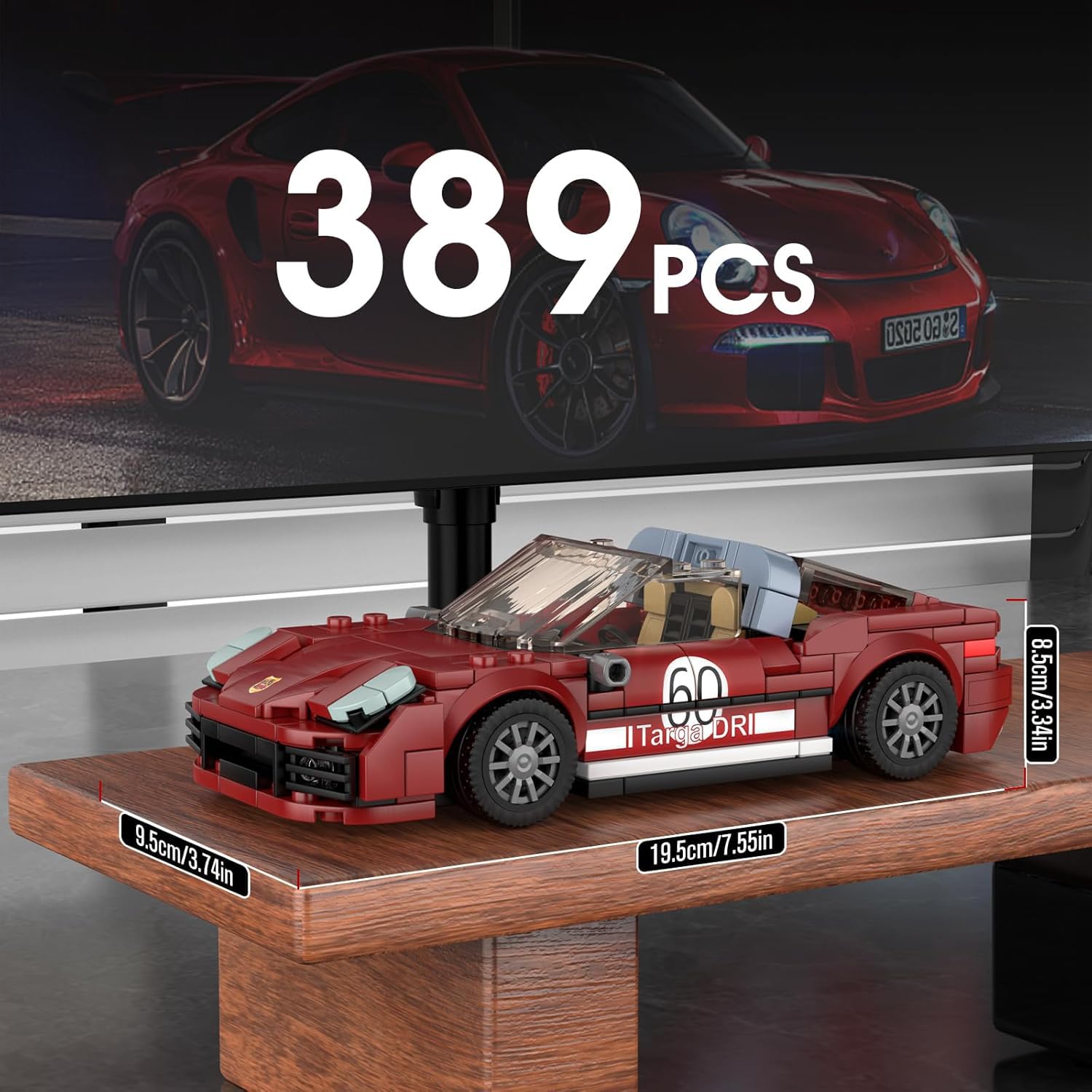 Mould King Speed Champion 911 Racing Car Building Set & Display Case, 27060 MOC Cool Vehicles Model Kits Birthday Gifts for Adults/Teens, Creative