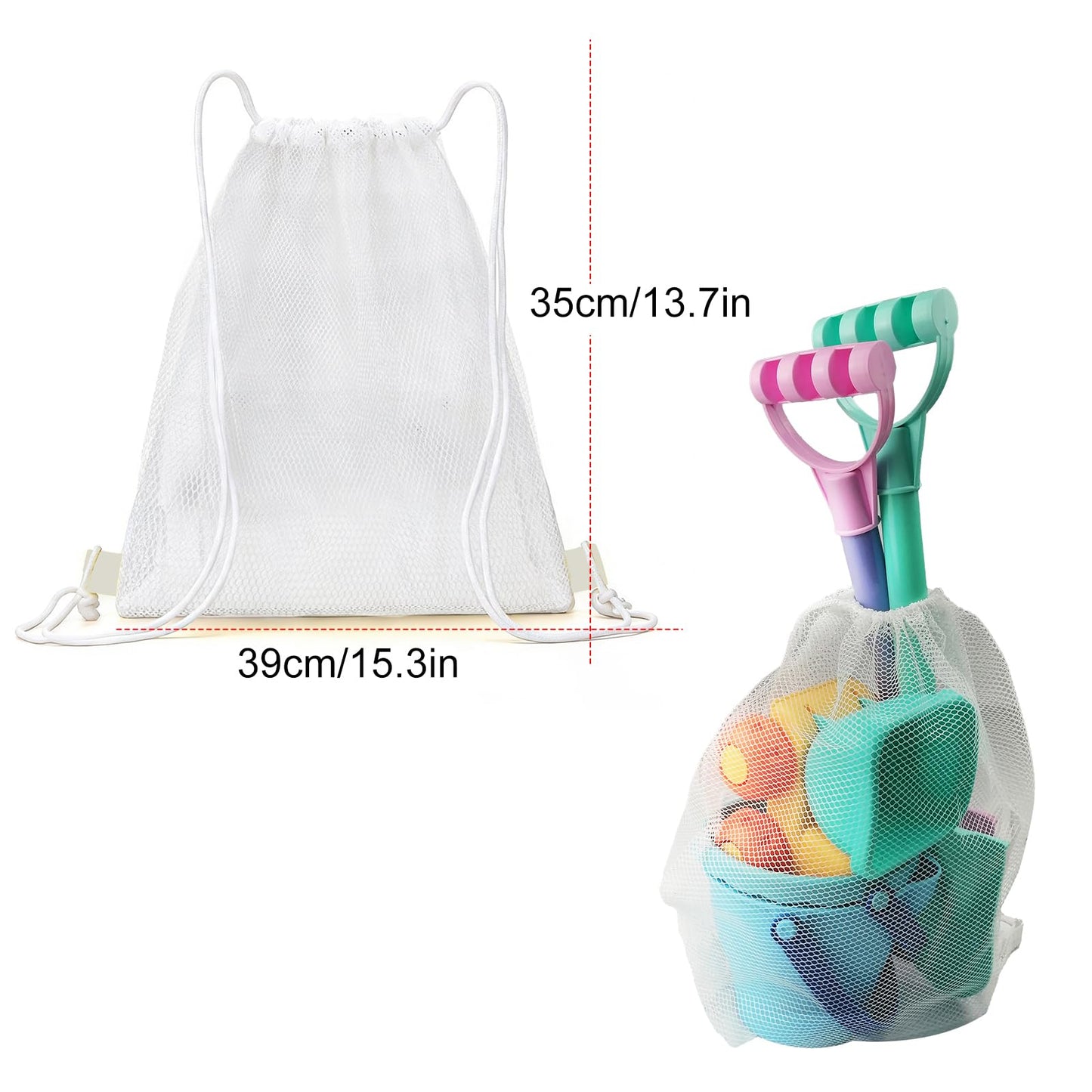 IOKUKI Long Shovels Sand Toys Set with Mesh Bag Including Dump Truck, Beach Buckets, Shovels, Rakes, Molds, Outdoor Beach Toy Tool Kit for Kids