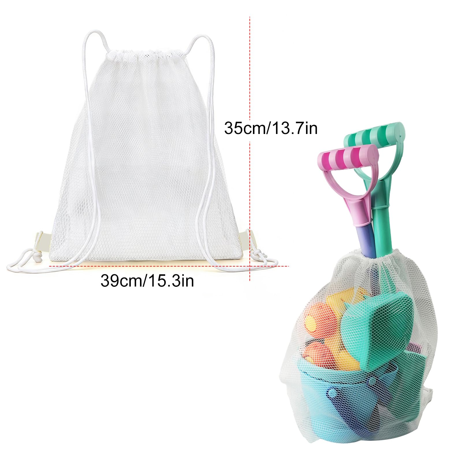 IOKUKI Long Shovels Sand Toys Set with Mesh Bag Including Dump Truck, Beach Buckets, Shovels, Rakes, Molds, Outdoor Beach Toy Tool Kit for Kids