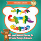 Animal Wooden Puzzles for Toddlers - Colors and Counting Building Toys and Toddler Games | Montessori Toys Wood Blocks with Storage Box and Learning