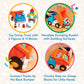 Battat - Large Building Blocks - 80 Colorful Pieces - 8 Wheel Bricks - Zippered Storage Bag - 12 Months + - Bag o' Blocks