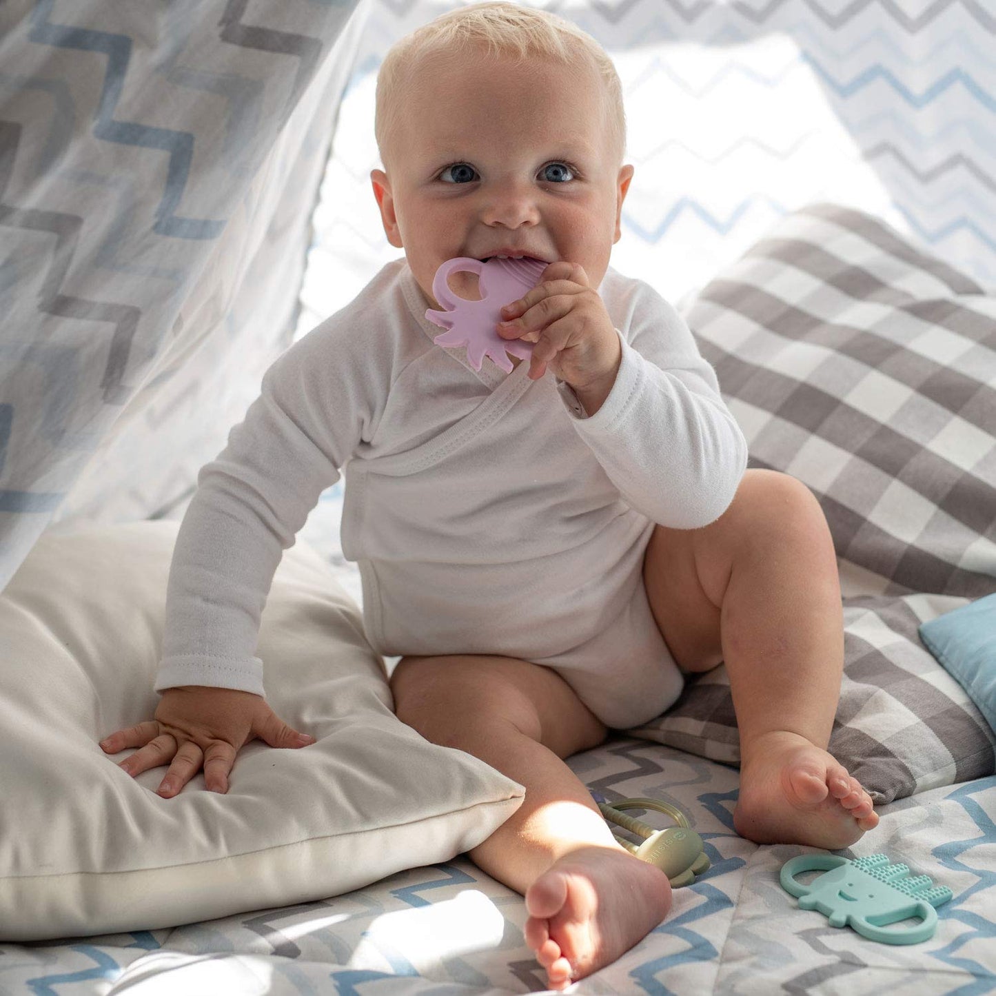 Sisilia BPA Free Silicone Teething Toys | Octopus (Pink)