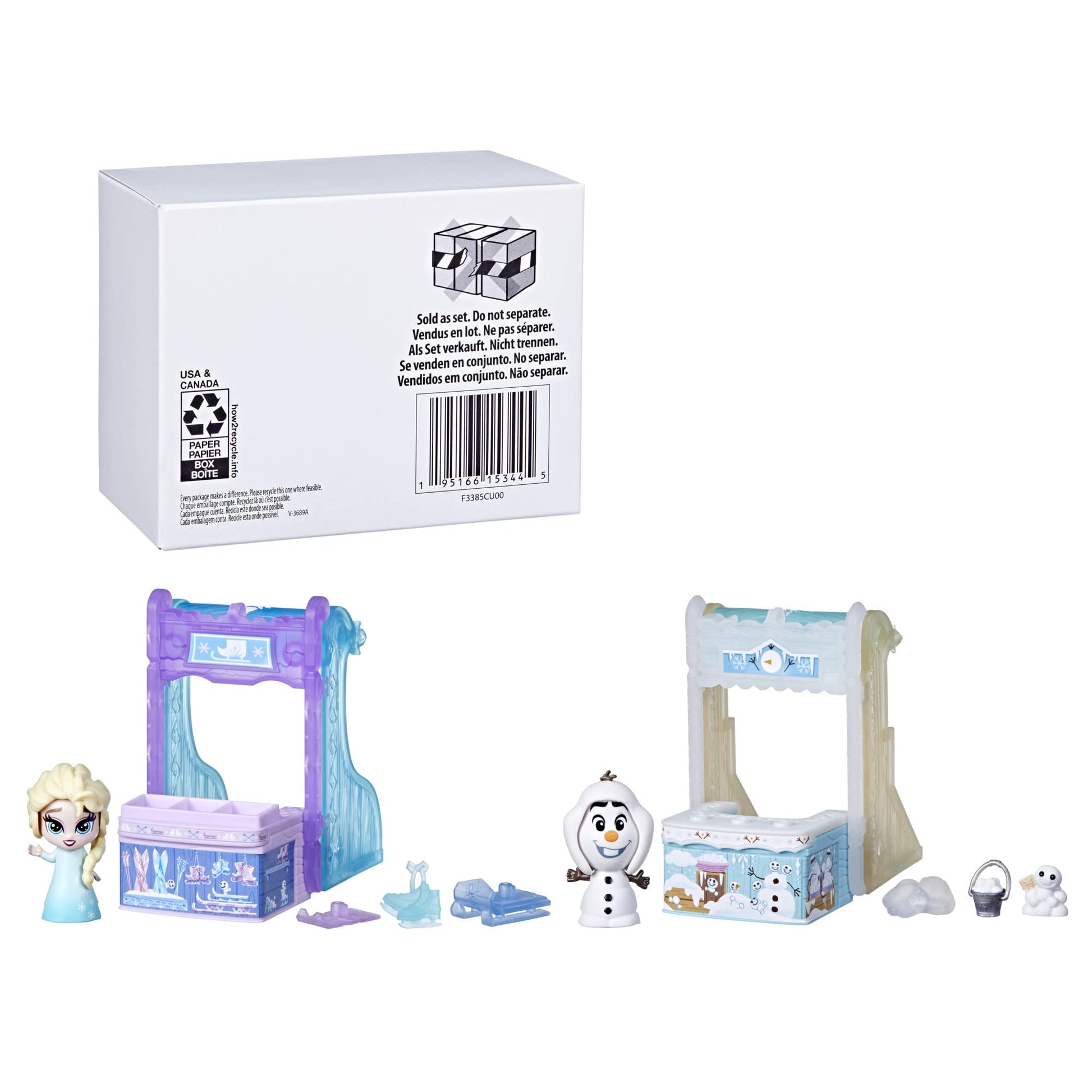 Disney Frozen 2 Twirlabouts 2-Pack, Series 2, Elsa and Olaf Sled to Shop Playset Toys, Olaf and Elsa Doll Accessories for Kids 3 and Up