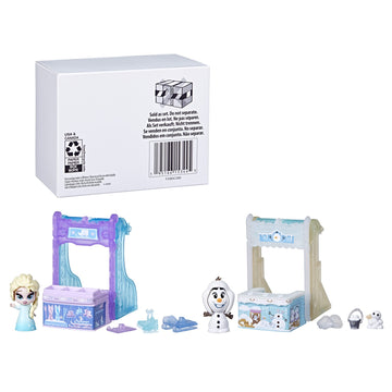 Disney Frozen 2 Twirlabouts 2-Pack, Series 2, Elsa and Olaf Sled to Shop Playset Toys, Olaf and Elsa Doll Accessories for Kids 3 and Up