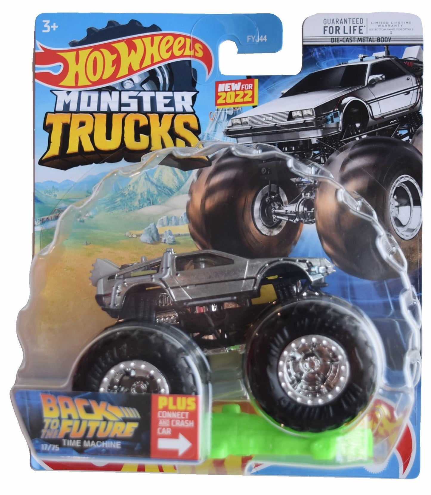 Hot Wheels Monster Trucks Back to The Future Time Machine, Connect and Crash Car