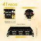 41Pcs We Will Miss You Decorations Rude That You'Re Leaving But Ok Party Supplies Black Gold Plates Napkins Tablecloth, for Coworker Leaving Farewell