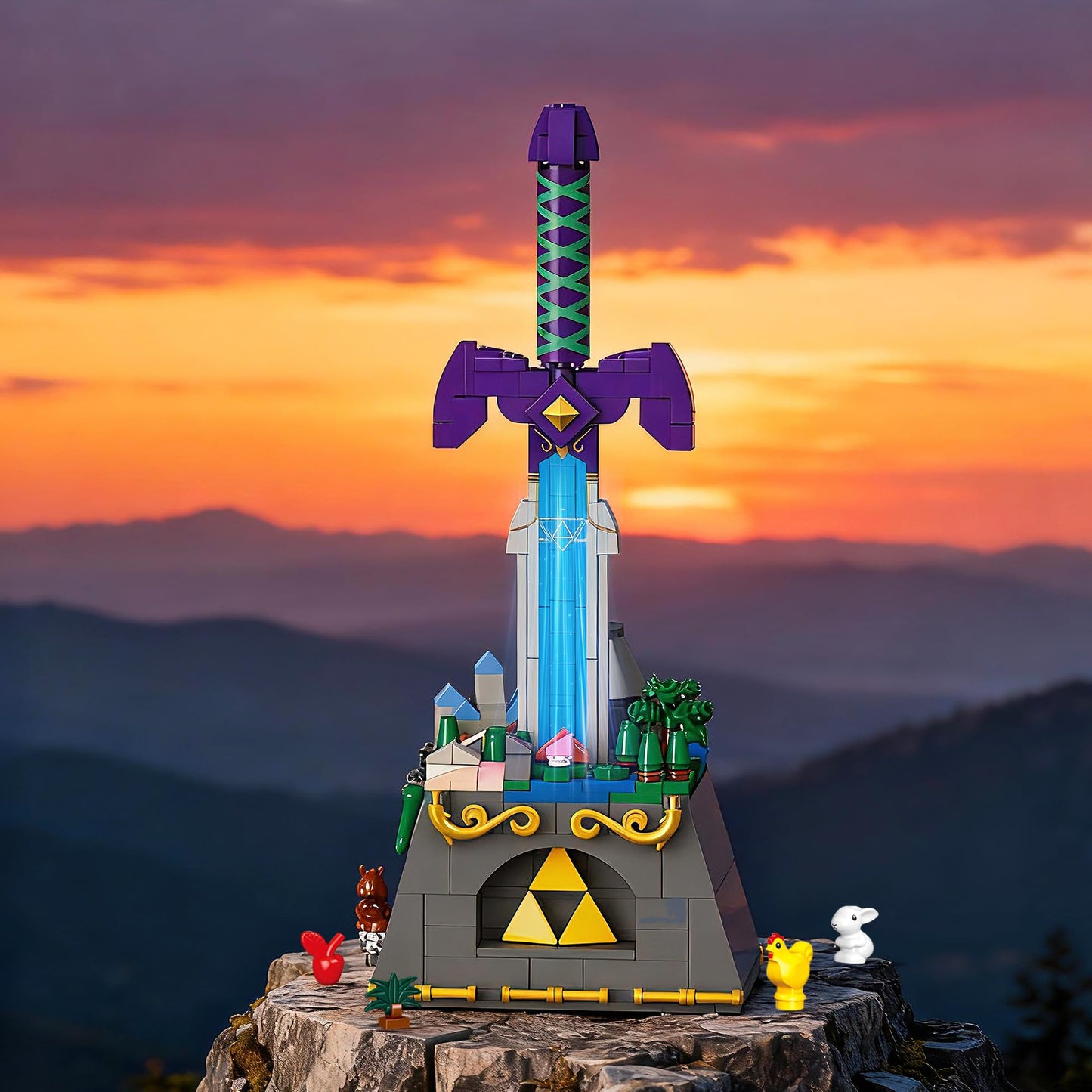 GHQYTPR Master Sword Building Block Set 455 Pcs Legendary Hero Weapon Model Kit for Adults & Teens Home Office Desk Gaming Room Decor Display Gift