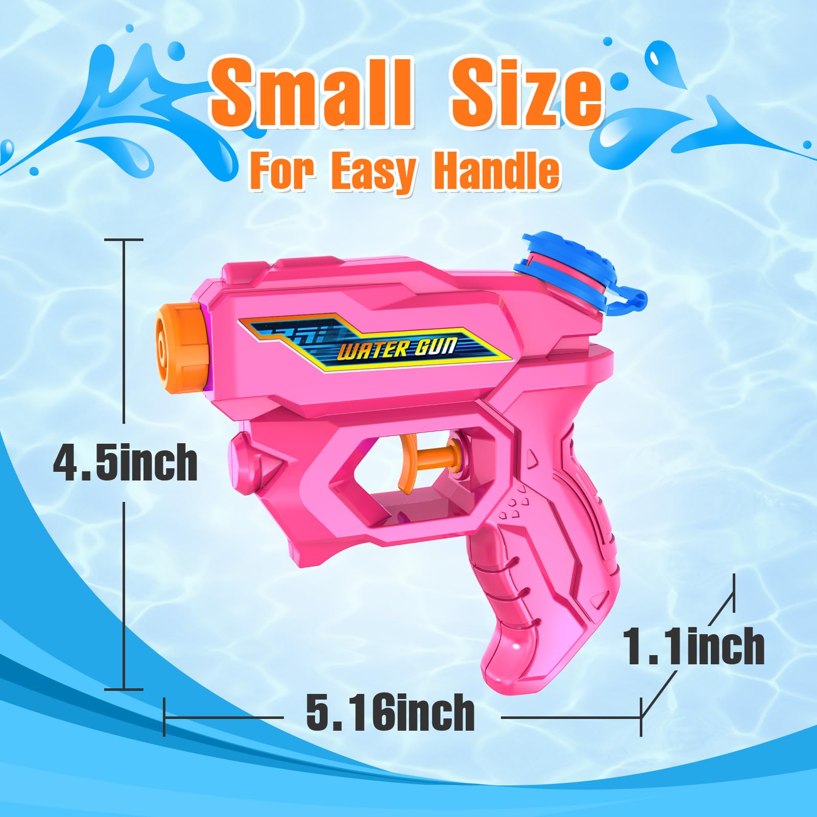 Water Gun Mini Squirt Guns, Water Guns for Kids Adults Water Pistol Small Water Blaster for Boys Girls Toddlers, Summer Toys for Outdoor Ages 2-4
