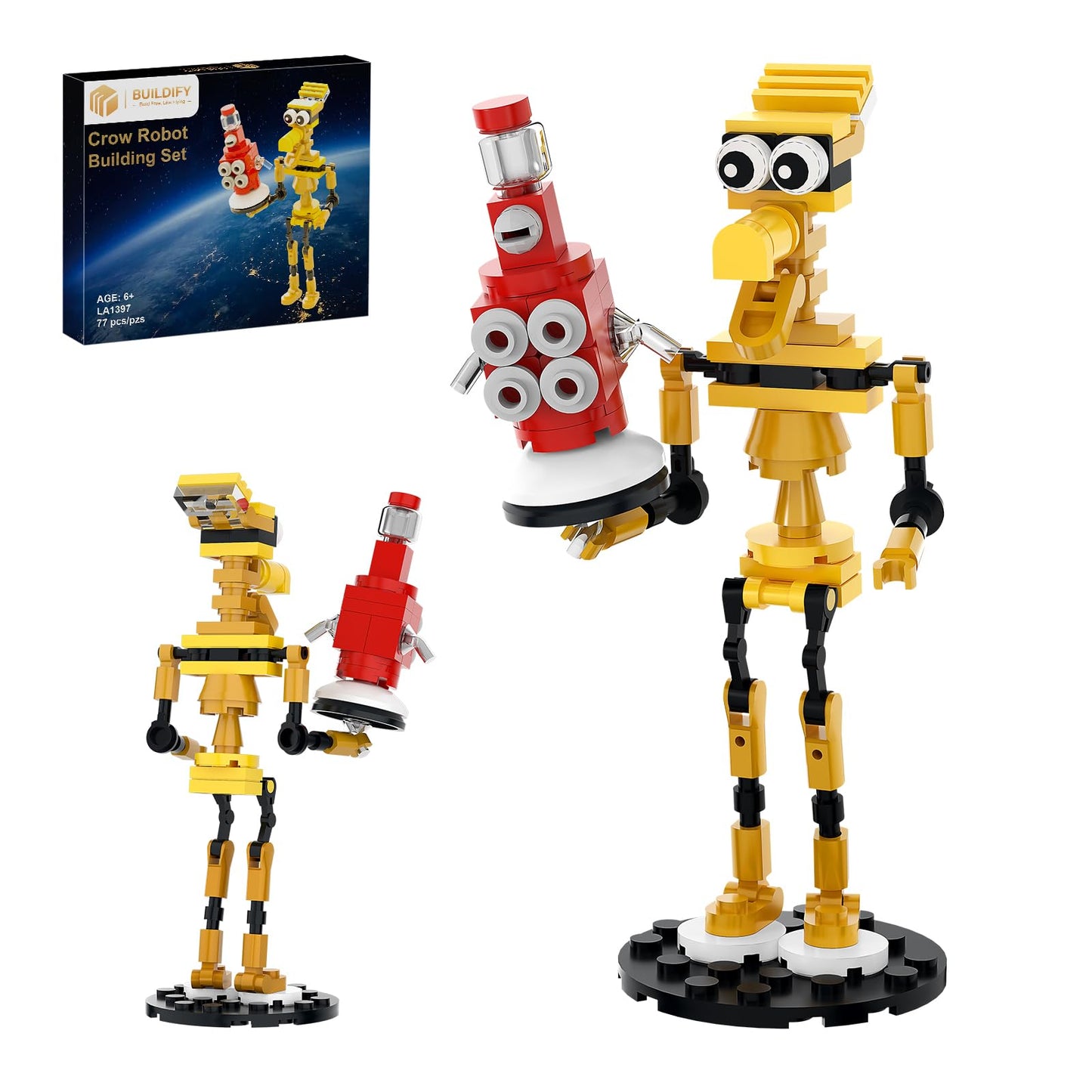 BUILDIFY MSTK3K Crow T. Robot & Tom Servo Building Set, 2 in 1 Mystrey Sciance Theater Crow Robot Cartoon Model Toys, Home Decor Collectible for Fans