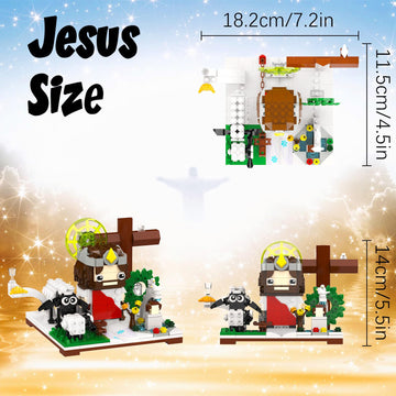 Tenhorses Jesus Building Block Sets, Little Jesus Christ Toy Figures Christianity Decor, Easter Christmas Christian Gifts for Women Men Kids Age