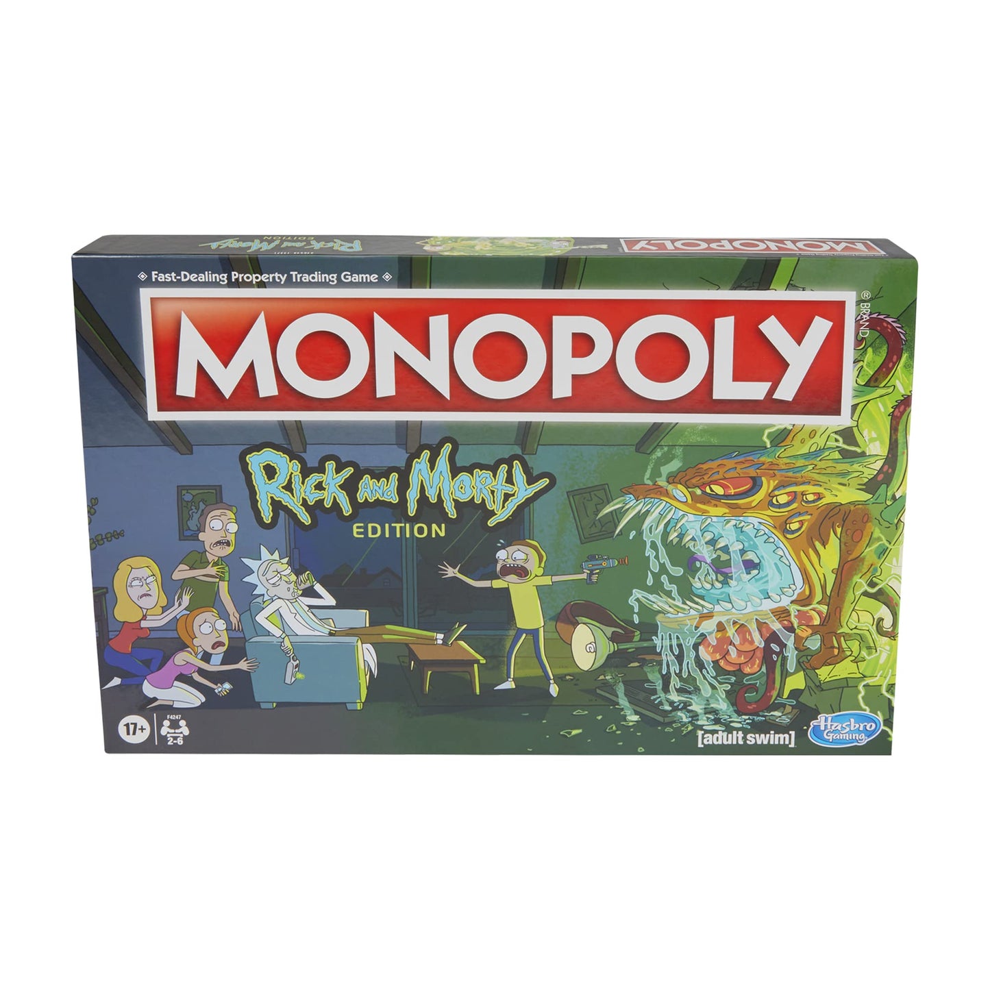 Hasbro Gaming Monopoly: Rick and Morty Edition Board Game, Cartoon Network Game for Families and Teens 17+, Includes Collectible Monopoly Tokens