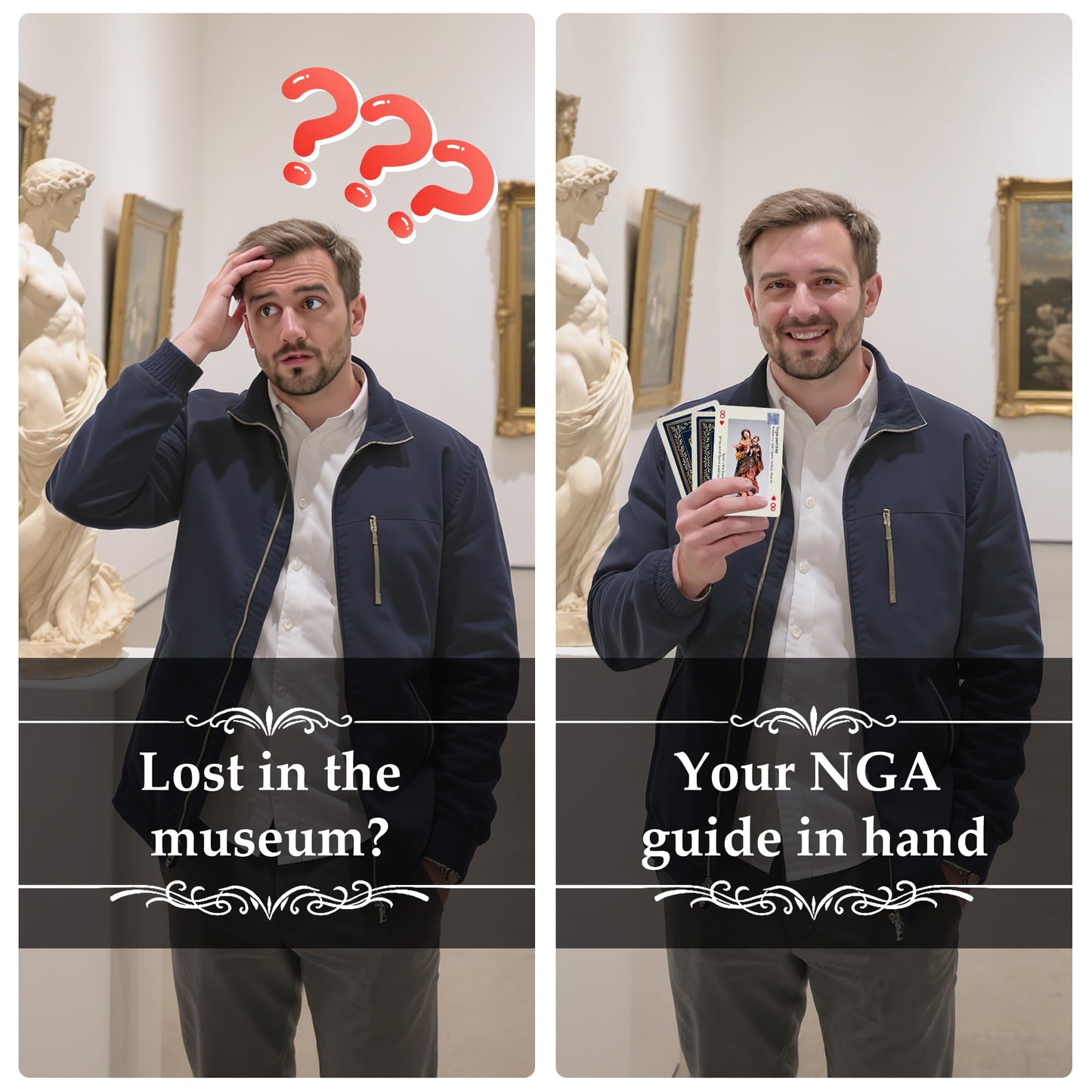 merryhome Arts of Playing Cards with QR Audio Guides - The National Gallery of Art x Discover Art & Play Cards | Themed Playing Cards | Museum Decks |