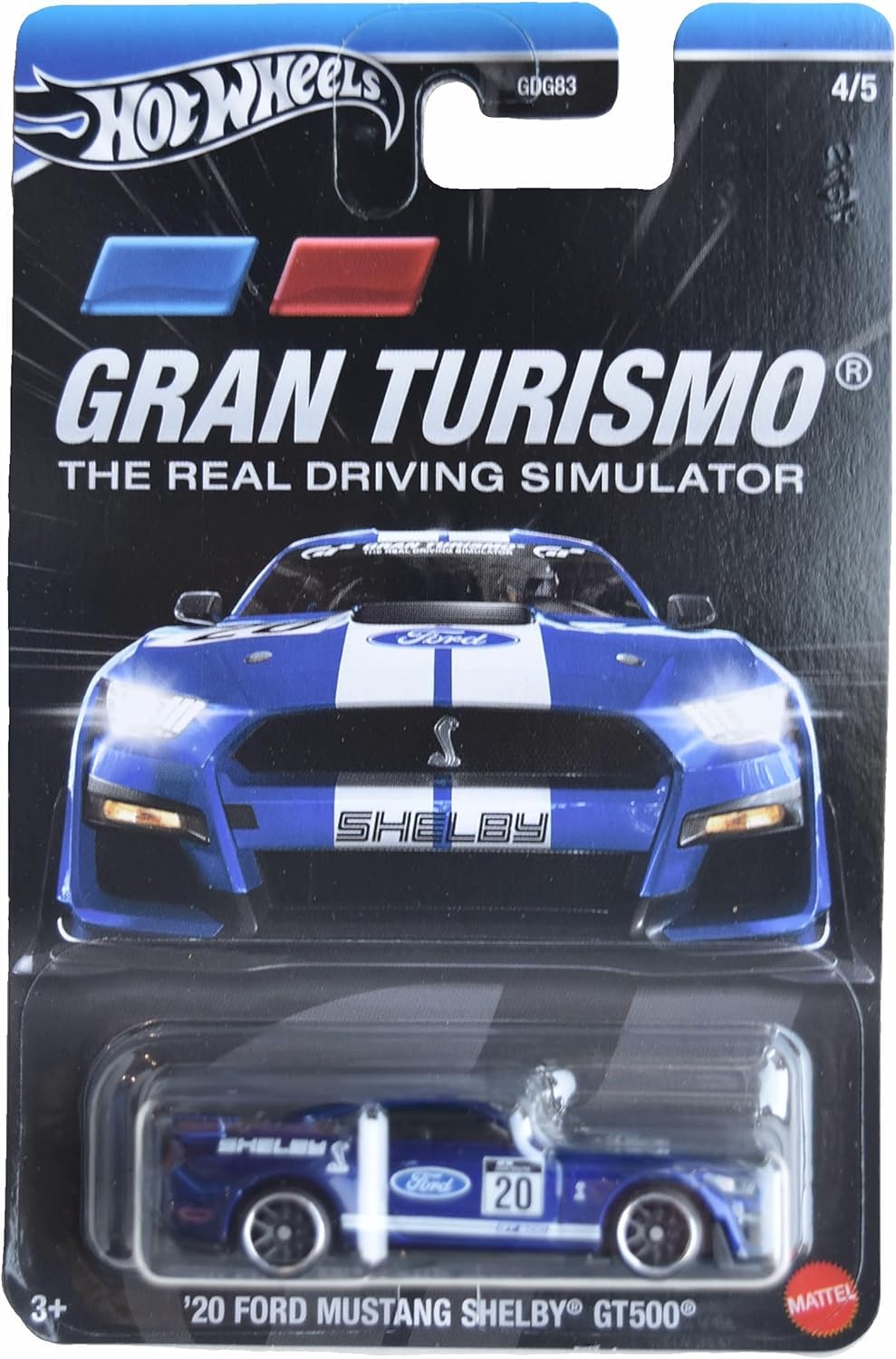 Matchbox Hot Wheels '20 Ford Mustang Shelby GT500, The Real Driving Simulator [Blue] 4/5