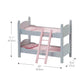 Olivia's Little World 18 in. Doll Wooden Convertible Bunk Bed Stacked on Top or Unstacked as Two Single Beds, Gray with White Polka Dots and Pink