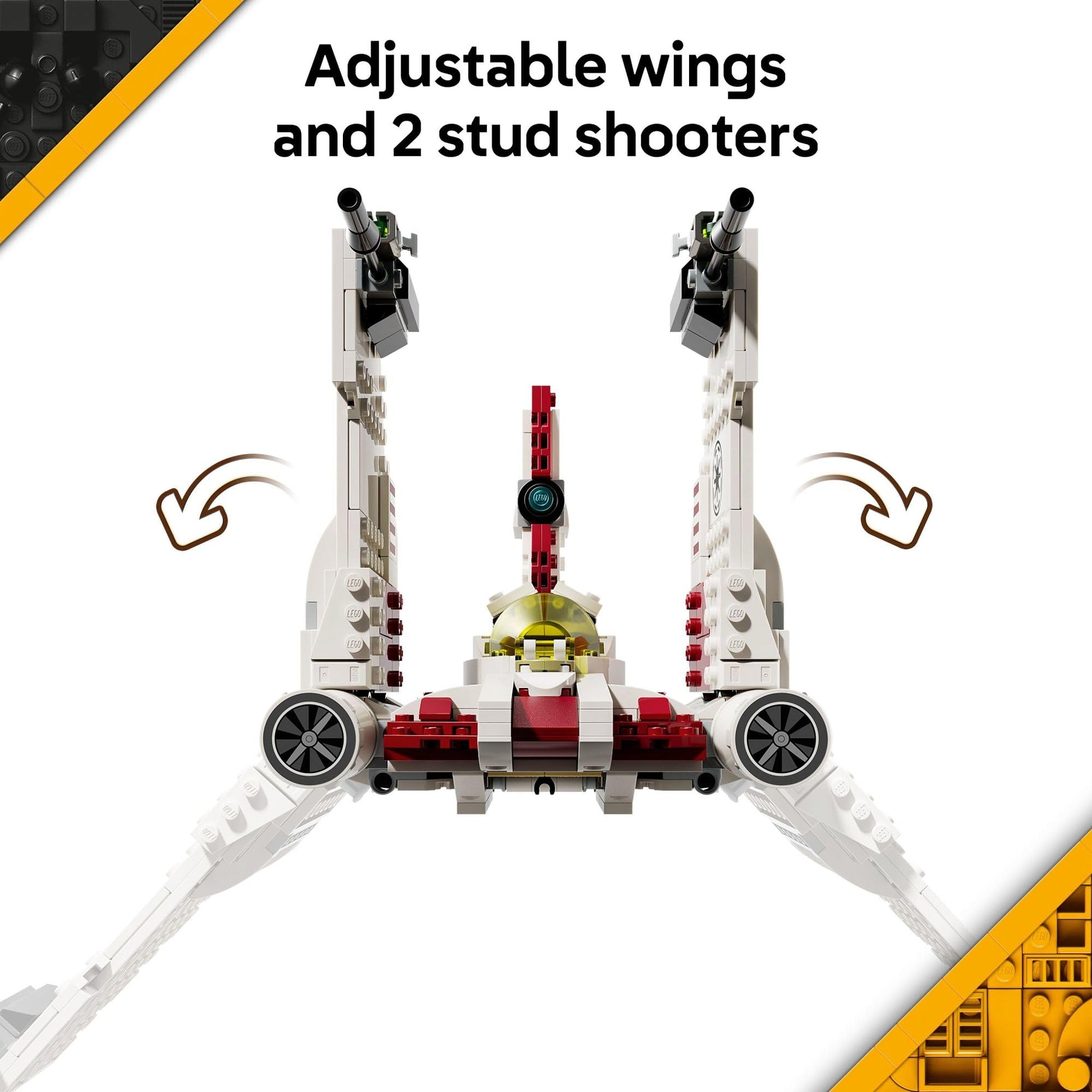 LEGO Star Wars: The Clone Wars V-19 Torrent Starfighter Building Toy - Pretend Play Set for Boys & Girls, Ages 9+ - Starship Model Kit W/ 3