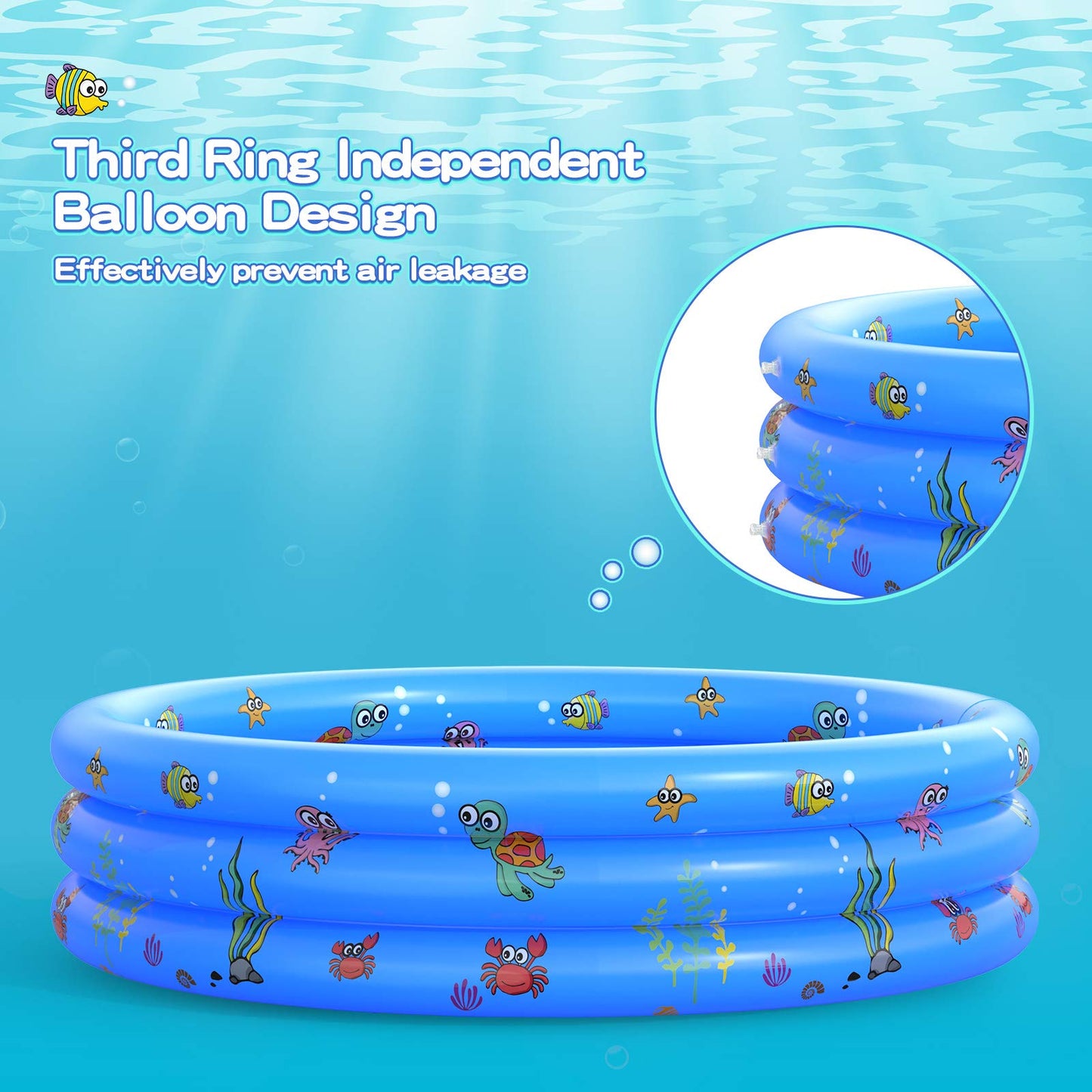 Garden Round Inflatable Baby Swimming Pool, Portable Inflatable Child/Children Little Pump Pool,Kiddie Paddling Pool Indoor&Outdoor Toddler Water Game