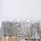 BalsaCircle 90-Inch x 132-Inch Silver Big Payette Sequin Tablecloth Table Linens Wedding Party Events Decorations Kitchen Dining