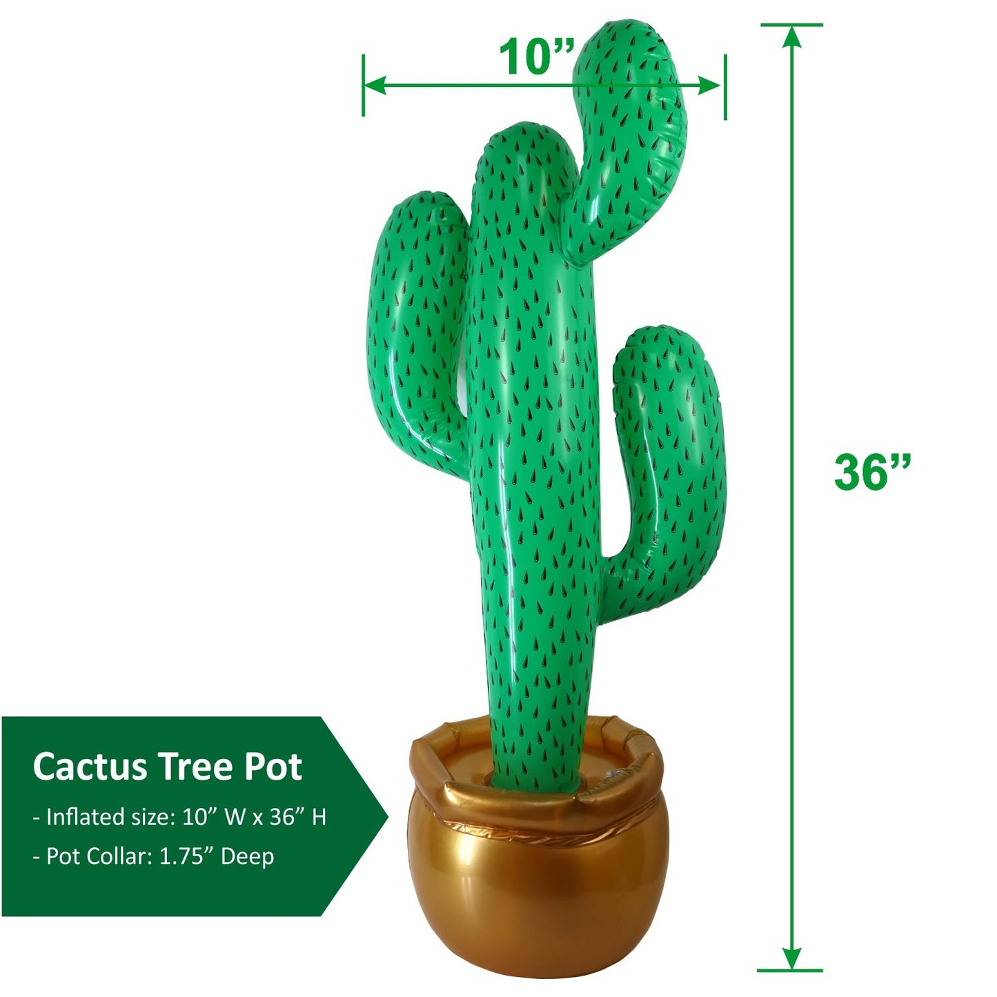 GiftExpress 2 Pack Inflatable 36" Cactus Prop Décor for Mexicano Fiesta Theme Party Decorations, Cinco De Mayo Prop, Hawaiian Pool Party, Desert