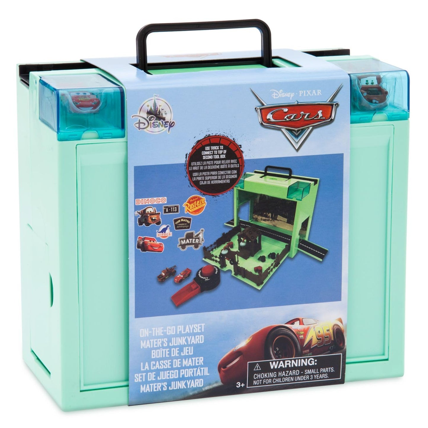 Disney Store Action Toys Pixar Car Play Set - Toolbox Case with Lightning McQueen & Tow Mater Die Cast Cars, Launcher, Junkyard Shack and Accessories