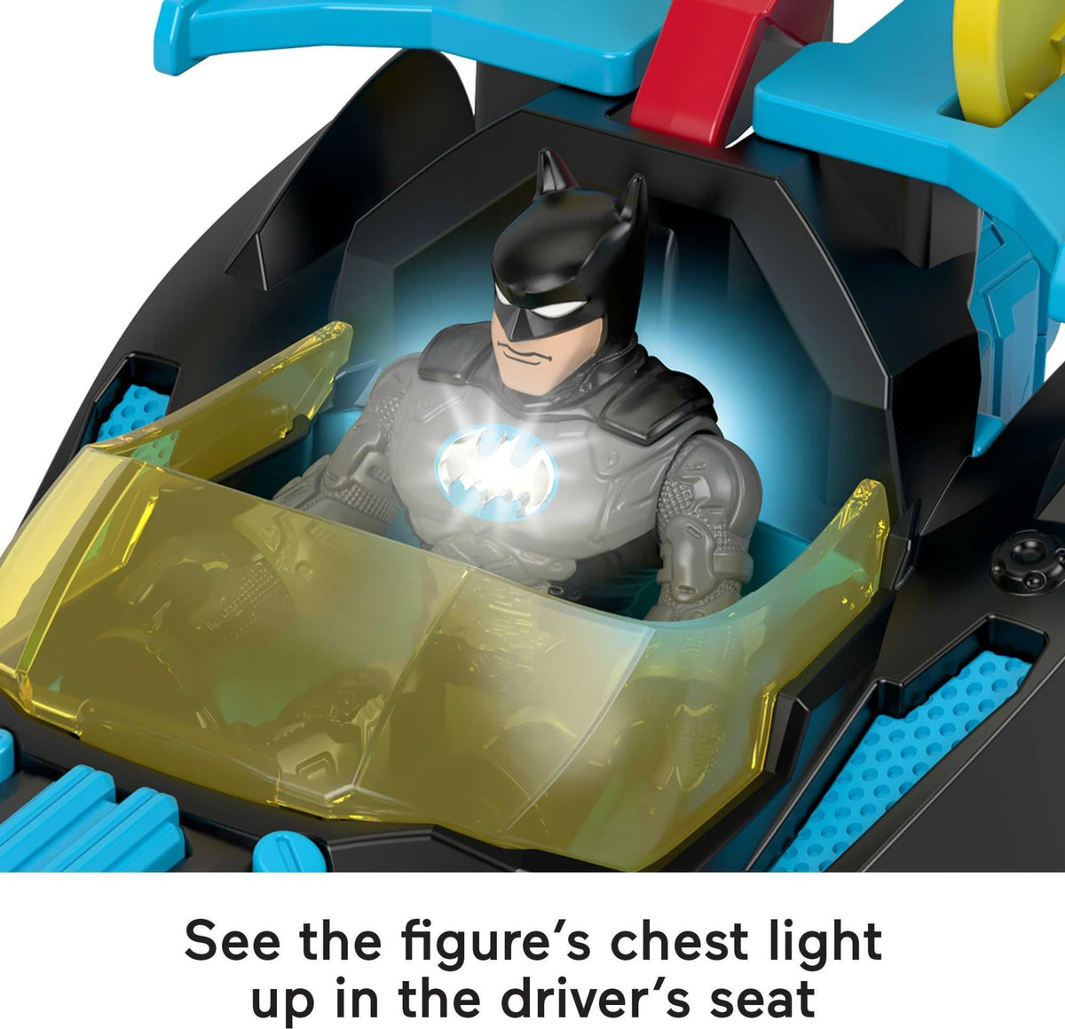 Fisher-Price Imaginext DC Super Friends Batman Toy Bat-Tech Racing Batmobile Car & Light-Up Figure for Preschool Pretend Play Kids Ages 3+ Years
