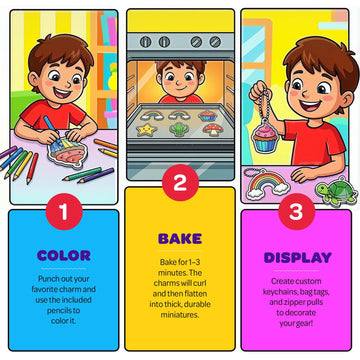 Shrinky Magic Craft Kit for Kids - Shrink Kit for Girls - Arts and Crafts for Kids Ages 4-8, 6-8, 8-12 - Craft Kits - 6 7 8 Year Old Girl Birthday