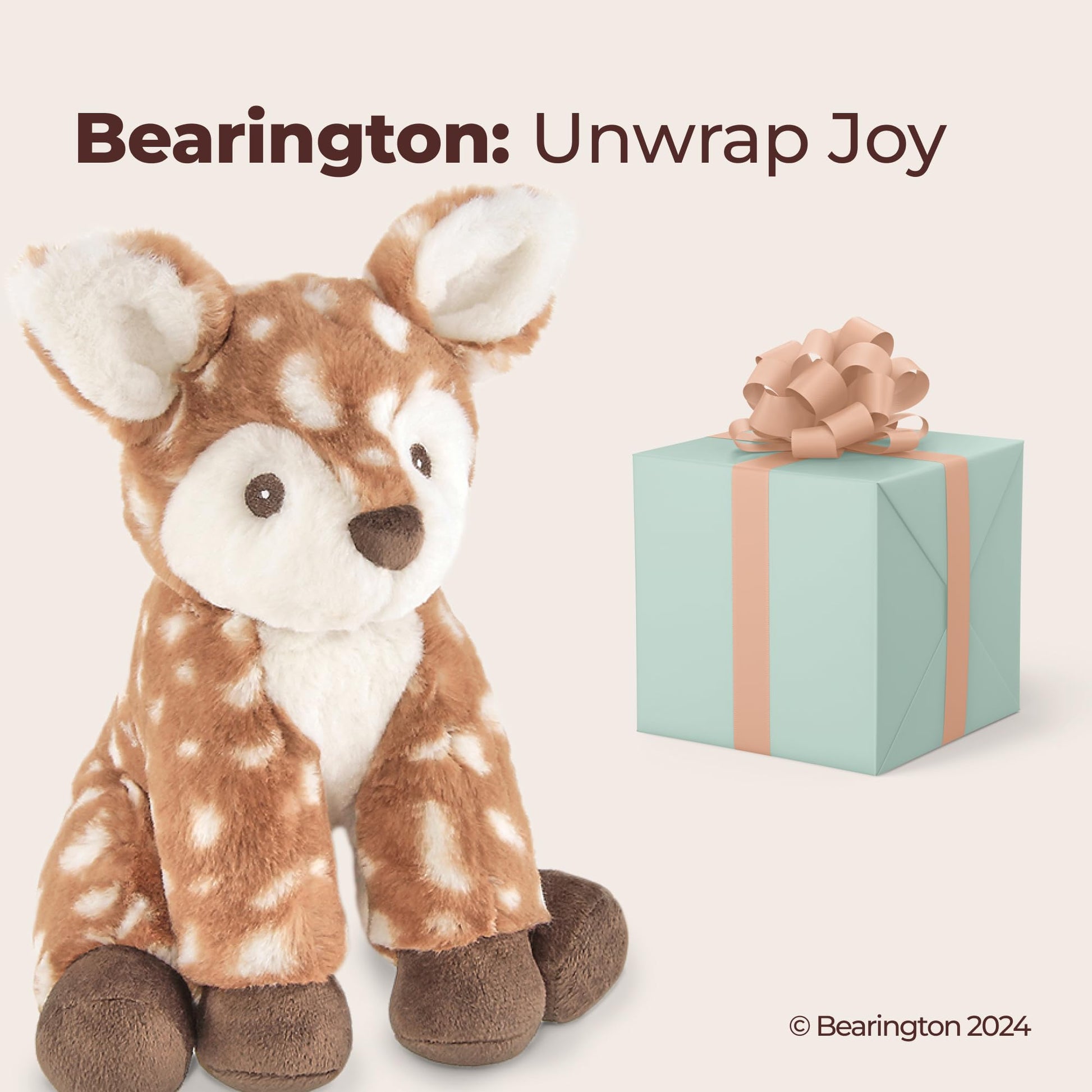 Bearington Lil' Willow Deer Stuffed Animal - 9" Plush Fawn Toy with Ultra Soft Fur - Cuddly Stuffed Deer with Embroidered Safety Eyes and Bean Bag