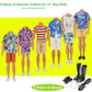 ZTWEDEN 89Pcs Doll Clothes and Accessories for 12 Inch Boy and 11.5 Inch Girl Doll Includes 32 Seaside Wear Clothes Bikini Marine Animal Surfboard