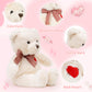 Riuhot Small Teddy Bear with Heart Cute Brown Teddy Bear Stuffed Animal Soft Stuffed Bear Plush Bear Plushie Toys Gifts for Girlfriend Boyfriend Kid