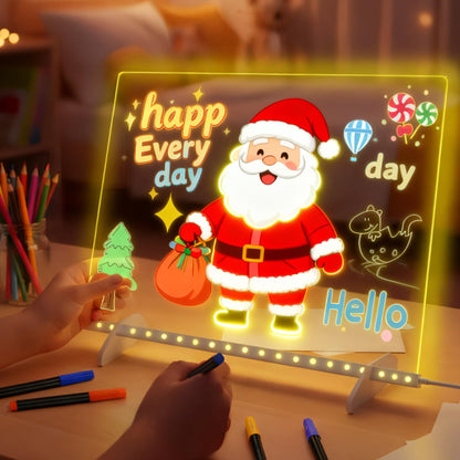 Led Note Board with Colors,2026 Upgrade Lighted Acrylic Dry Erase Board,Acrylic Message Board with Light 4 Modes 7 Colors,Light Up Drawing Board