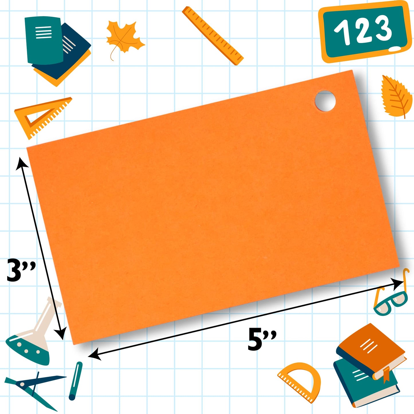 Hapinest 1000 Blank Flash Cards Colored Index Cards 3x5 w/20 Binder Rings, Unruled Unlined Index Cards with Ring, Hole Punched Notecards Flashcards